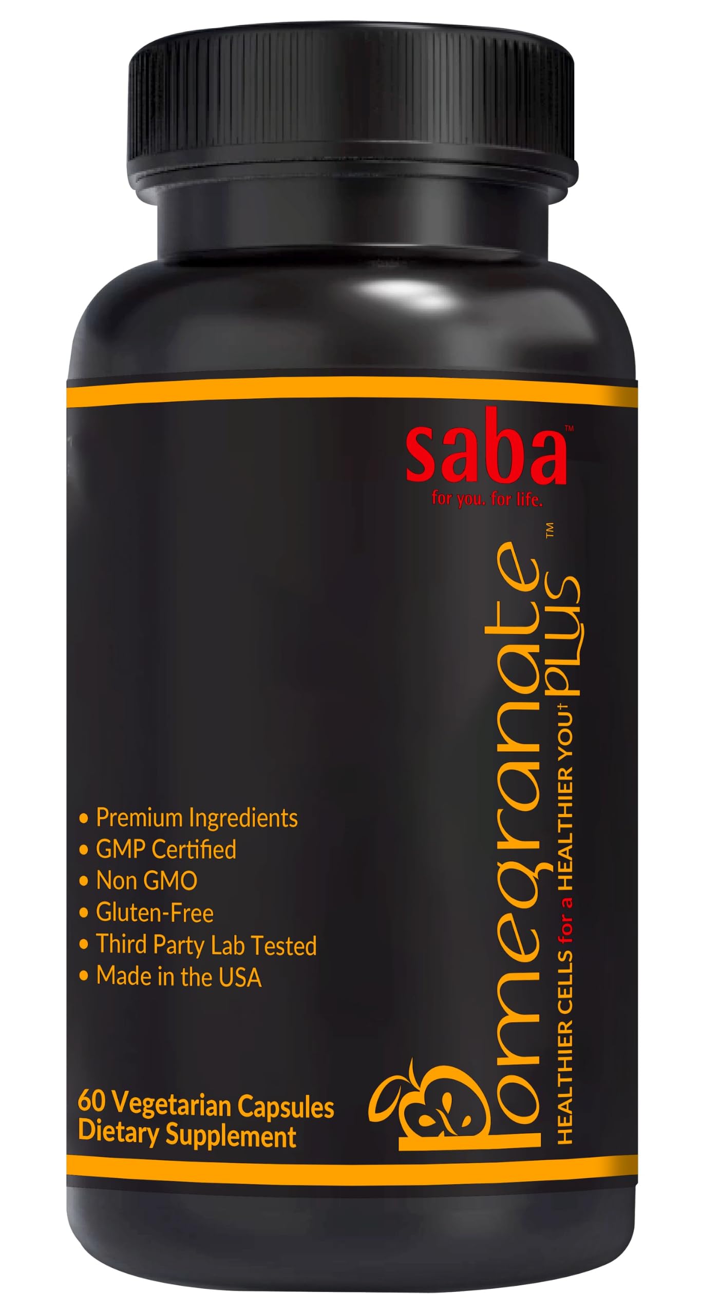 Saba Pomegranate Plus™ | Premium Longevity Support with AstaReal® Astaxanthin & Pomegranate Extract | Advanced Antioxidant Support for Healthy Aging, Cellular Protection & Daily Vitality | 60 Capsules
