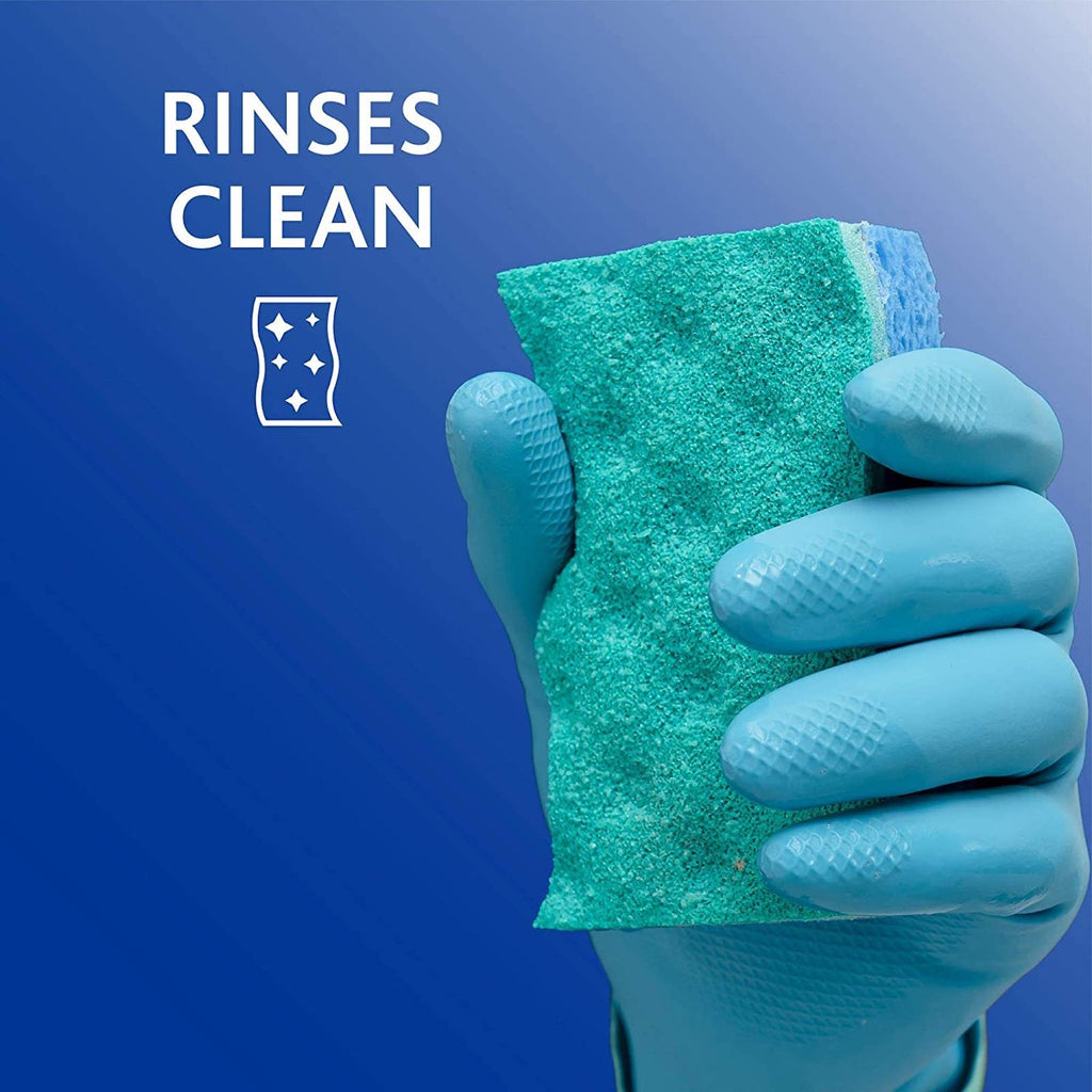 O-Cedar Multi-Use Scrunge Scrub Sponge (12 CT) with Playtex Living Reuseable Rubber Cleaning Gloves (Medium, 3 Pairs)
