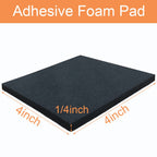 8 Pcs Black Adhesive Foam Pads Closed Cell Foam Sheets 1/4" Thick X 4" X 4"
