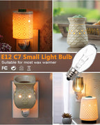 Snnalosses Wax Warmer Bulbs - 15W C7 Replacement Bulbs for Scentsy Wax Melt Warmer, Himalayan Salt Lamps, Plug-in Diffusers - Warm White, Dimmable, 15 Packs