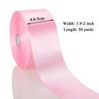 YASEO 2 Inch Pink Solid Satin Ribbon, 50 Yards Craft Fabric Ribbon for Gift Wrapping Floral Bouquets Wedding Party Decoration