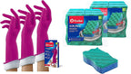 O-Cedar Multi-Use Scrunge Scrub Sponge (12 CT) with Playtex Living Reuseable Rubber Cleaning Gloves (Medium, 3 Pairs)