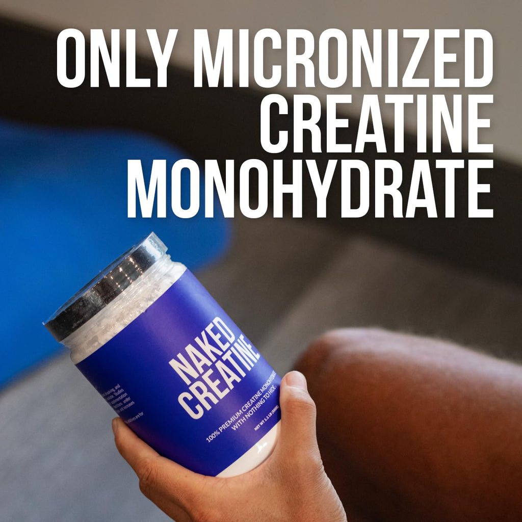 NAKED Pure Micronized Creatine Monohydrate Powder - Unflavored, 500g, 1.1lb Bulk - Vegan, Non-GMO, Gluten-Free, Soy-Free, No Fillers, Supports Muscle Growth & Strength - 100 Servings