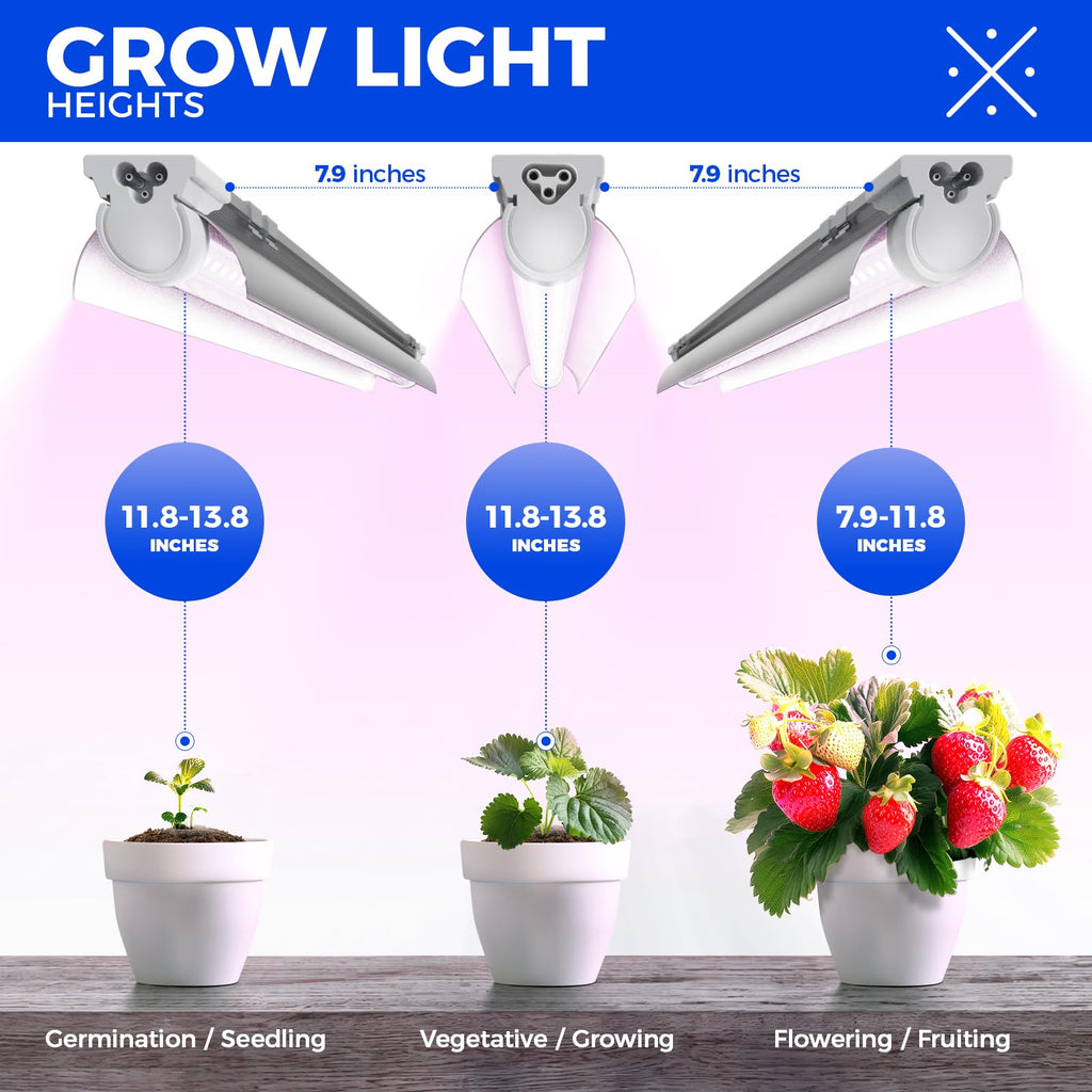 Barrina 2FT T8 LED Grow Light, Full Spectrum Plant Growing Lights, 6 Packs