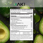 AKI Avocado Superfood Powder (6oz/170g) - Rich in Nutrients, Vitamins, Omega 3 & Antioxidants - Ideal for Smoothies, Yogurt or Milkshake Popsicles - Vegan & Non-GMO