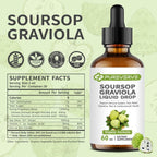 Soursop Graviola Liquid Drop for Cell Support & Regeneration, Immune System and Gut Health Support, Soursop Bitters Liquid, Herbal Goodness, Sugar/Gluten Free, Natural Flavor, 4 Fl Oz, 2 Pack