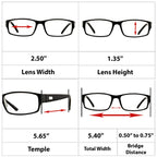 TruVision Readers Reading Glasses - 9504H - 3 Pack - Black - 1.50