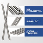 Arwnnklo 4 Pcs 304 Stainless Steel M6 Fully Threaded Rod,14"(360mm) Long Threaded Rod,Right Hand Threads，with Nuts (4, M6x360mm)