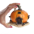 Top Collection Miniature Fairy Garden and Terrarium Orange Pumpkin Fairy House Statue, 4 by 5-Inch
