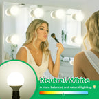 MAXvolador G25 LED Globe Light Bulbs Neutral White 4000K, Round Vanity Light Bulb 60W Equivalent, E26 Base Bathroom Mirror Light Bulbs, 500LM, Non-Dimmable, 8-Pack