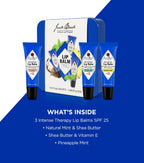 Jack Black Intense Therapy Lip Balm, 0.25-Oz. Trio – SPF 25 Sun Protection, Lip Moisturizer, Hydrating Lip Balm with SPF, Lip Sunscreen to Relieve Dry, Chapped Lips