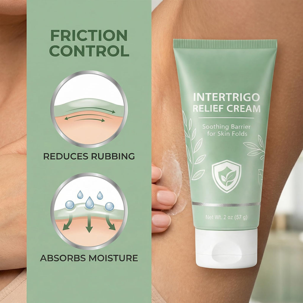 JINMAO Intertrigo Cream, Skin Fold Barrier Cream for Moisture & Friction Protection, Supports Skin Comfort, Fast-Drying Non-Greasy Formula for Friction-Prone Areas, 2 oz (57 g) (1)