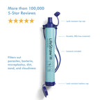 LifeStraw Personal Water Filter for Hiking, Travel and Emergency, Blue, 2PK