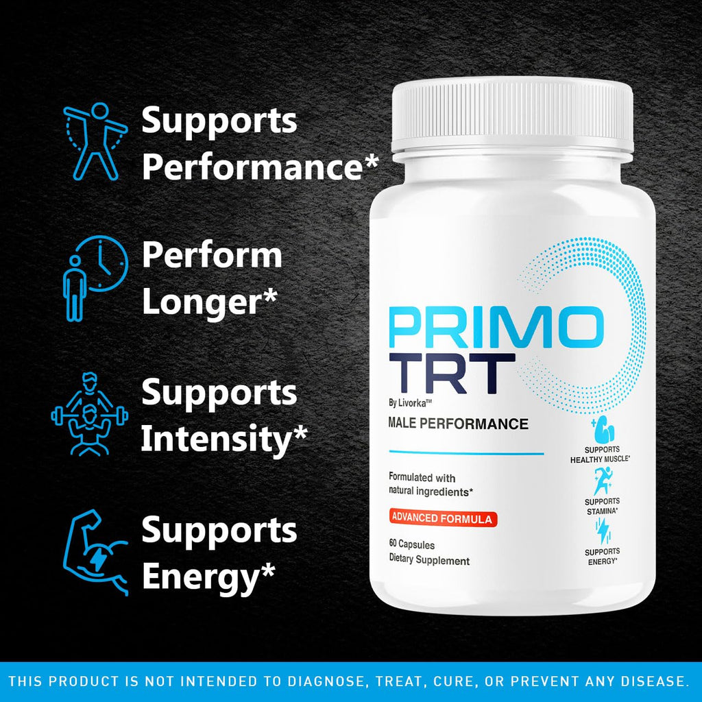 LIVORKA Primo TRT Pills - Official PrimoTRT Supplement Capsules for Men - Maximum Strength Energy Support, Natural Primo TRT Vitamins Support Overall Health & Wellness, 60 Capsules for 1 Month