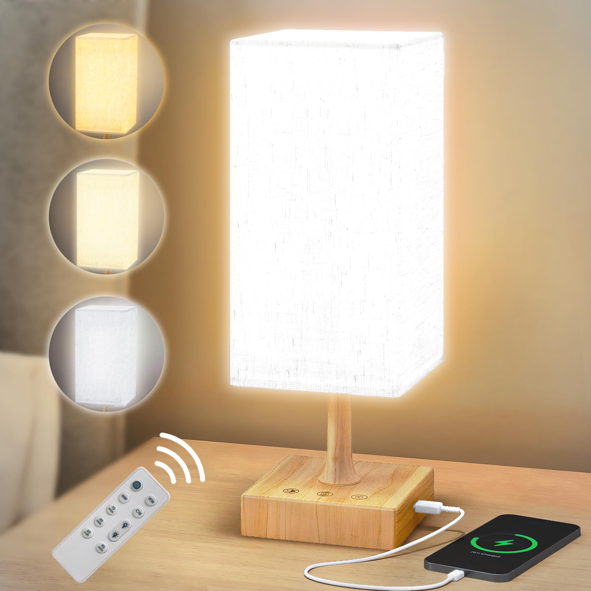 FARRIDE Light Therapy Lamp 10000 Lux Sun Lamp with 3 Color Temperatures, Adjustable Brightness, 4 Timer & Memory Function, Full Spectrum Light, Sunlight Lamp with Remote Control for Home, Happy Life