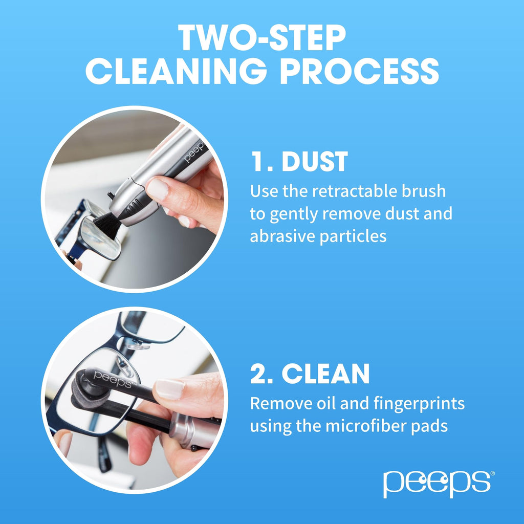 CarbonKlean Peeps Eyeglass Lens Cleaner - Efficient and Durable Carbon Microfiber Technology - Exclusively Used by NASA - 500 Uses (Injected Red)