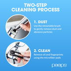 CarbonKlean Peeps Eyeglass Lens Cleaner - Efficient and Durable Carbon Microfiber Technology - Exclusively Used by NASA - 500 Uses (Injected Red)