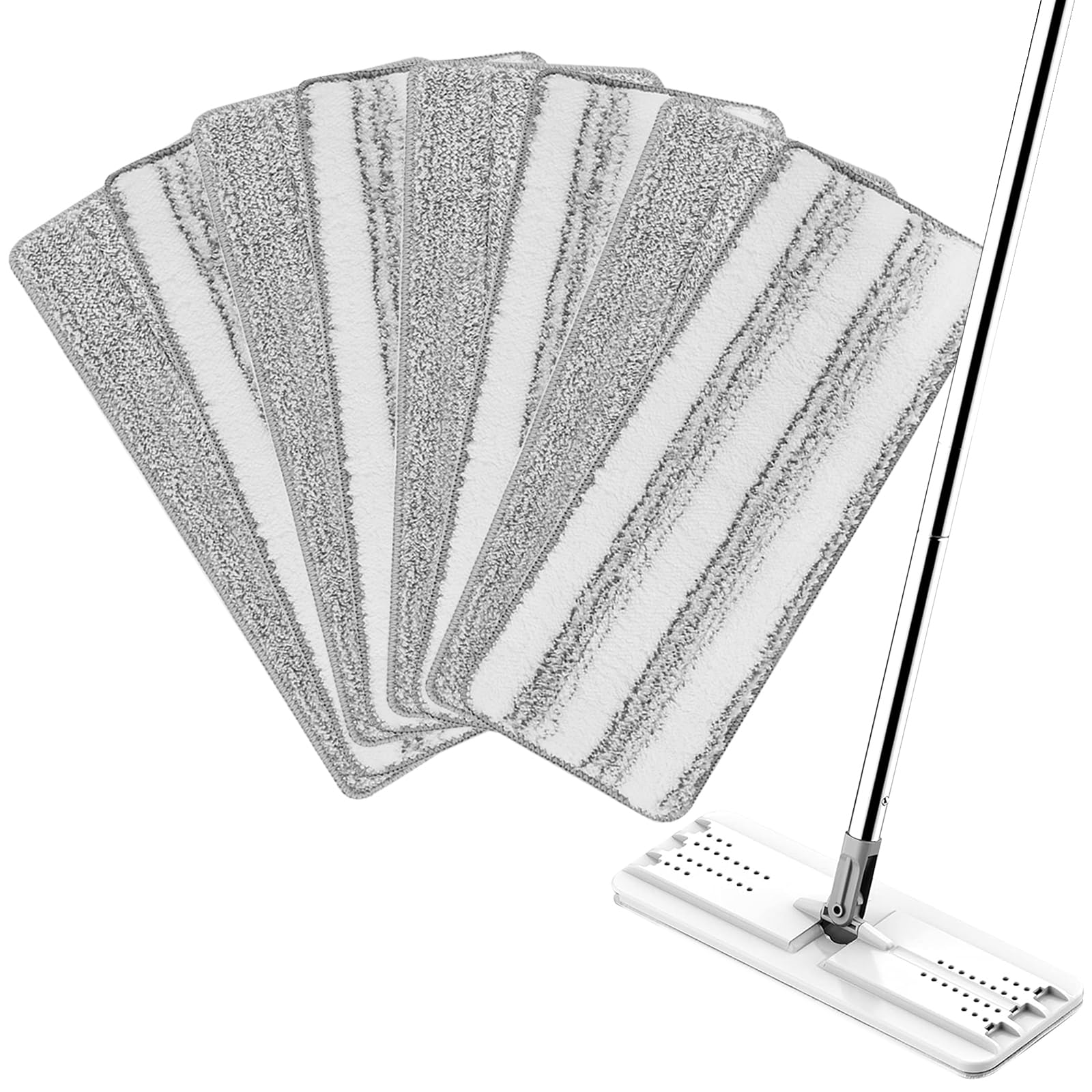 Yicotira 4+4 Pack Mop Replacement Pads Compatible with JOYMOOP Flat Mop or Mop Bucket Set - Microfiber Flat Mop Pads for All 13" X 4.9" Squeeze Flat Floor Mop - Washable Mop Head Replacement