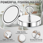 FINDMAG Super Strong Neodymium Fishing Magnets, 1600lbs Pulling Force Rare Earth Magnet Fishing with Countersunk Hole Eyebolt for Retrieving in River and Magnetic Fishing (120mm)