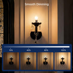 FLSNT 3000K Warm White LED Chandelier Edison Bulbs, 60W Equivalent, Dimmable CA11 E26 Base LED Candelabra Bulbs, 500LM, 24 Pack UL,CA65 Listed.