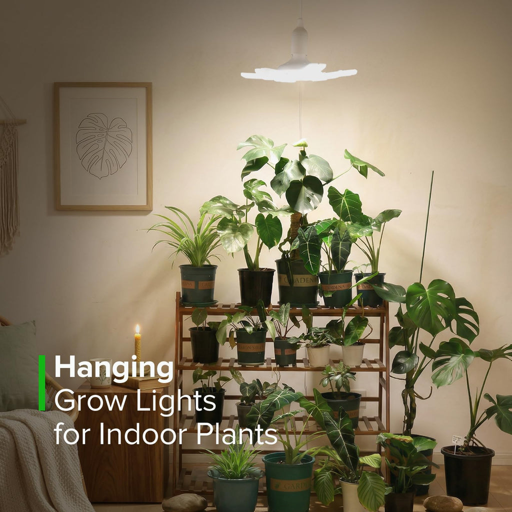 SANSI Hanging Grow Lights for Indoor Plants, Hanging Plant Light with Timer