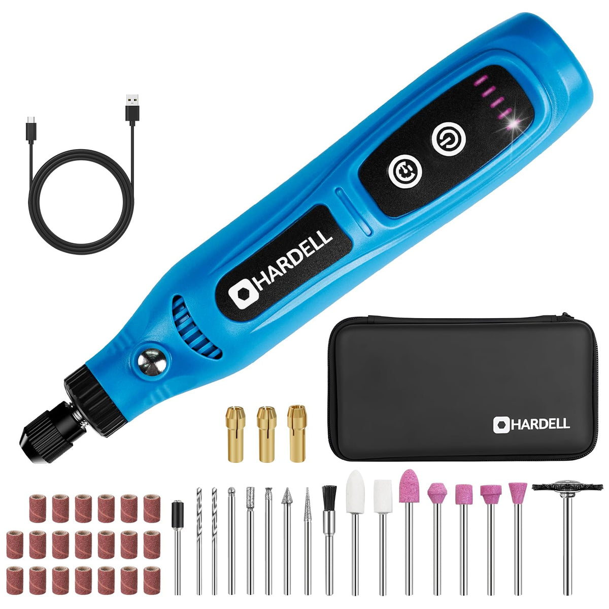 HARDELL Mini Cordless Rotary Tool - 3.7V Portable Power Tool with 43 ...