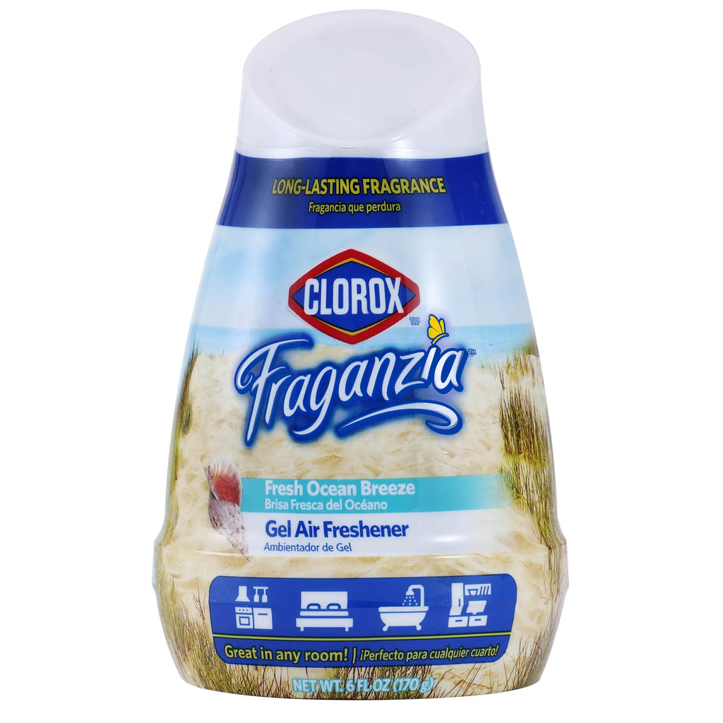 Clorox Fraganzia Gel Air Freshener Cone, Fresh Ocean Breeze, 6 Oz, 12-Pk