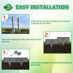 YIGMAW 2026 New Edging for Landscaping - Garden Edging Border-4 in Tall-Plastic Stone Effect for DIY Landscape,Lawn&Flower Bed (Gray, 40 Pcs)