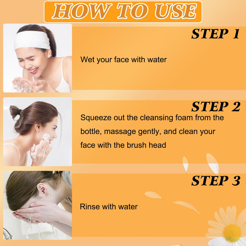 4Pcs Turmeric Wash and Care Three Piece Set,Turmeric Trio: Facial Wash,Cleansing Mousse & Soap for Skin Care,Turmeric Cleansing Exfoliating Pads,Turmeric Face Wash for Face & Body