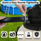 Poolvio Backwash Hose 1-1/2" x 100 ft, Heavy-Duty Lay-Flat Reinforced PVC Discharge Hose with 2 Stainless Steel Thumb Screw Clamps, Leak-Resistant for Inground & Above-Ground Pool Filters
