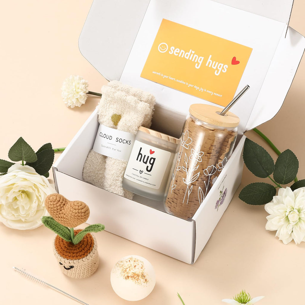 isolune Get Well Gifts Basket for Women - Hugs & Healing Luxury Birthday&Care Package for Her, Feel Better Soon Gift Baskets - Sympathy and After Surgery Recovery Gifts - Thinking of You
