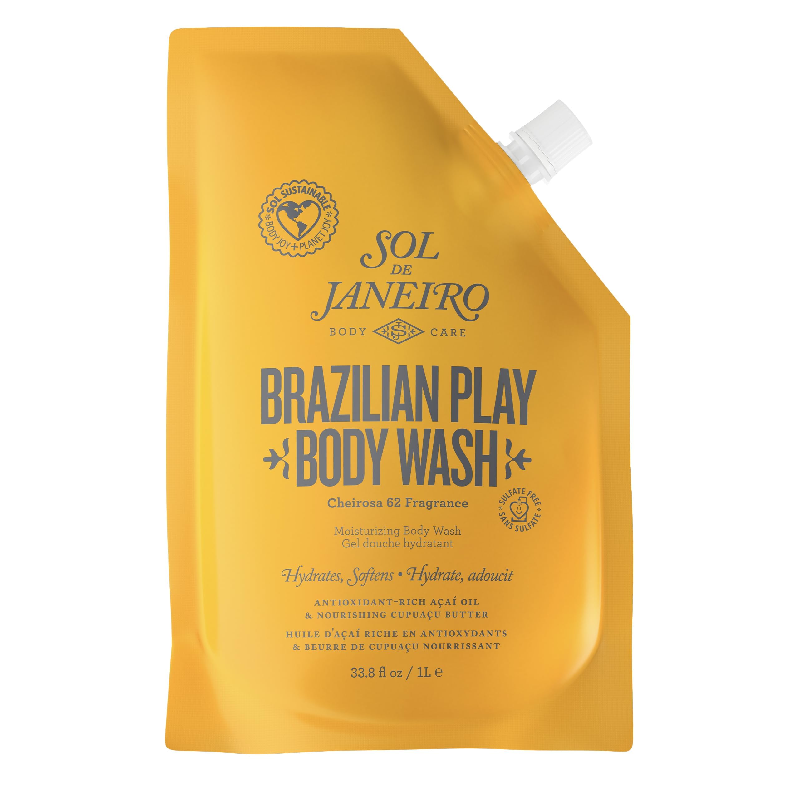 Sol de Janeiro Brazilian Play Moisturizing Shower Gel Body Wash Refill Pouch 33.8 fl oz.