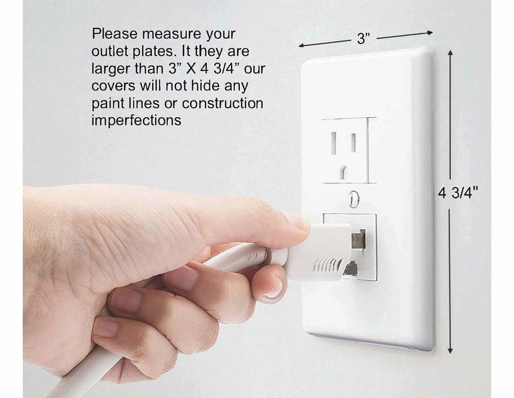 6-Pack Safety Innovations Self-Closing Outlet Covers (For Center Screw Outlets Only) - Measures 3"Wide x 4.75"High-An Alternative To Wall Socket Plugs for Child Proofing Outlets, (1-Screw), (White)