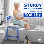 Drseats Heavy Duty Width Adjustable Bath Tub Transfer Shower Bench for Inside Tub Extended Shower Chair with Adjustable Height and Reversible Backrest Handicap Bath Seat for Elderly and Disabled