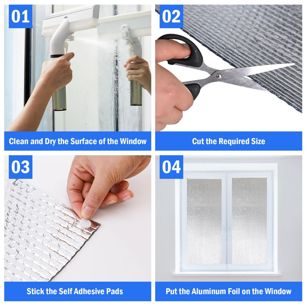 YoleShy Double Reflective Insulation 48 in X 10 FT RV Window Insulation for Summer Heat Reflective Window Film for Roof, Car, Garage Doors