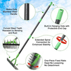 Heavy Duty Thatch Rake, 13" Dual-Sided, 21 Carbon Steel Tines, 70" Handle