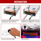 Nilight AC 110V/220V to DC 12V Voltage Converter 50A 600W Switching Power Supply Adapter Transformer Low Voltage Output LED Driver for LED Strip Light Radio CCTV Camera Security Video System