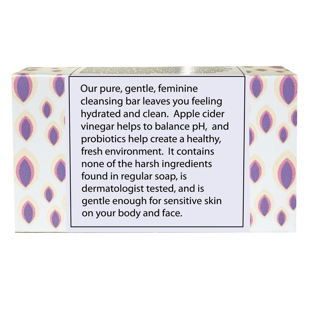 One With Nature Feminine Cleansing Bar 3Pack 3.5oz Fragrance-Free Soap Bar, Dermatologist Tested, Probiotics, Apple Cider Vinegar, Omega Fatty Acids, Oatmeal, Gentle Cleanser for Face, Body