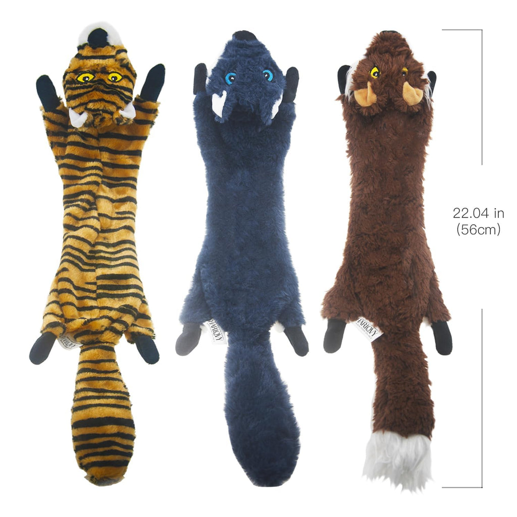 SHARLOVY Dog Squeaky Toys 5 Pack, Pet Crinkle Toy No Stuffing Animals Plush