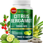 25x Concentrated Citrus Bergamot Extract Capsules, 150 Veggie Capsules, Citrus Bergamot 1000mg Capsules, Non-GMO, Gluten-Free, All Natural, Vegetarian Capsules