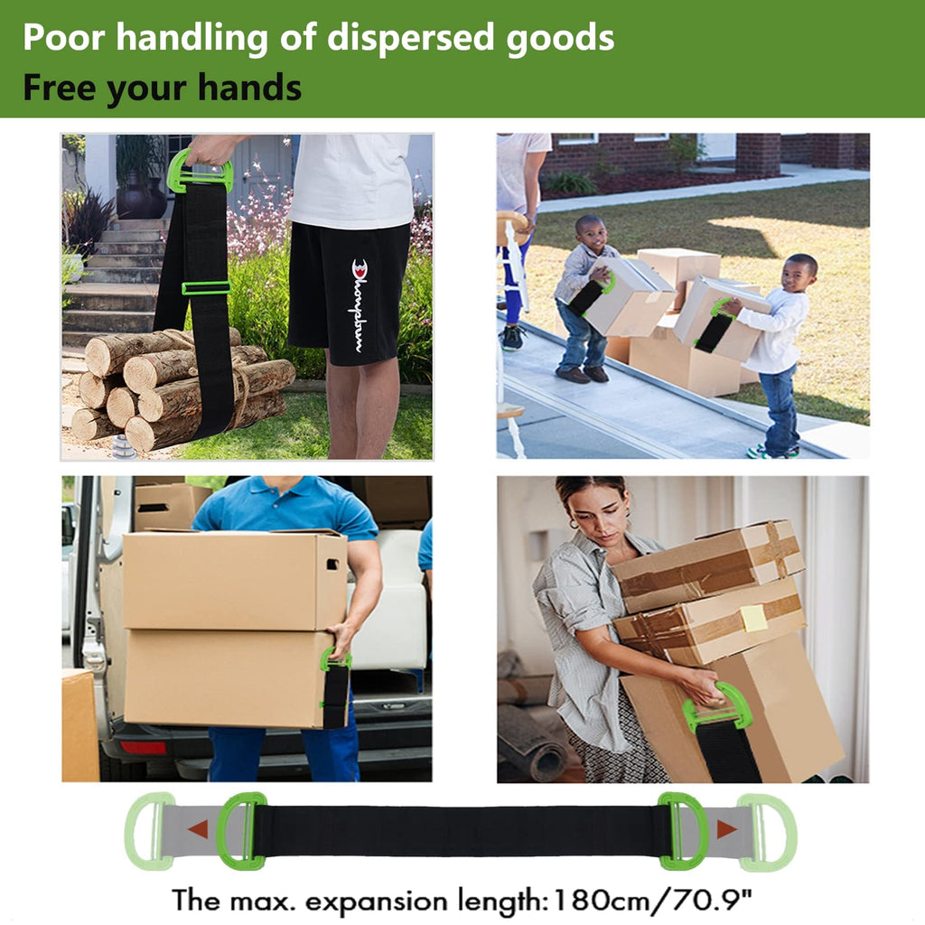 Moving Straps Lifting（Padded） one Person 2-Person Lifting and Moving System Appliance,for Harness Moving Mattress Couch Furniture Heavy Things,Suitable Professional Moving Body Strap Wrist Strap
