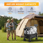 NEWBULIG Double Decker Foldable Wagon Cart, 440lbs