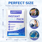 50 Pack - Instant Cold Packs - Instant Ice Packs for Injuries | Disposable Cold Compress Ice Pack for Pain Relief, Swelling, Inflammation, Sprains, Toothache - Cold Pack for Athletes