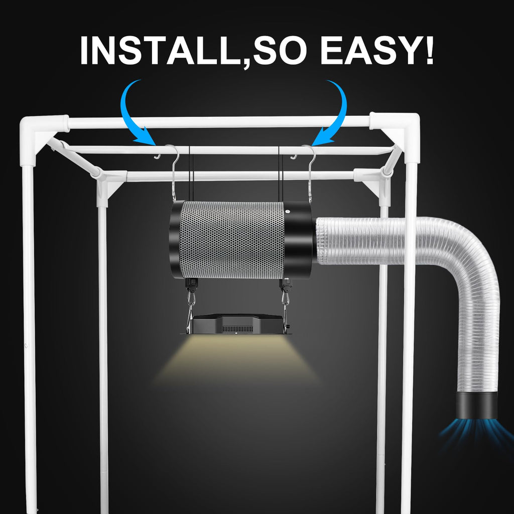 ATOUR 4 Inch Air Carbon Filter with Australian Virgin Charcoal – Odor Control. Built-in 5.5" Quiet Fan with Speed Control, for Inline Duct Fans & Grow Tents. Includes Vent Cover + Pre-Filter 4"x13.4"