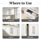 Gobrico 30 Pack 7-1/2" (192mm) Hole Centers Cabinet Pulls, Brushed Nickel Cabinet Handles, Modern Cabinet Furniture Pulls, Satin Nickel Drawer Pulls 10 Inch Total Length
