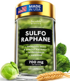 Healthbiotics Sulforaphane Supplement Organic Broccoli Sprouts | Stabilized Sulforaphane from Broccoli Florets & Seeds | Organic Sulfur Supplements 120 Pills | 1 Pack