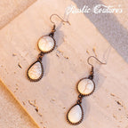 Montana West Women White Stone Y Drop Necklace & Dangle Earring Jewelry Set