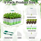 ZSYWODFO 5 Pack 60-Cell Silicone Seed Starter Trays with Humidity Dome
