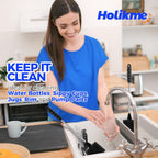 Holikme 6 Pack Bottle Brush 14" Stainless Steel Straw Cleaner Brush,Black