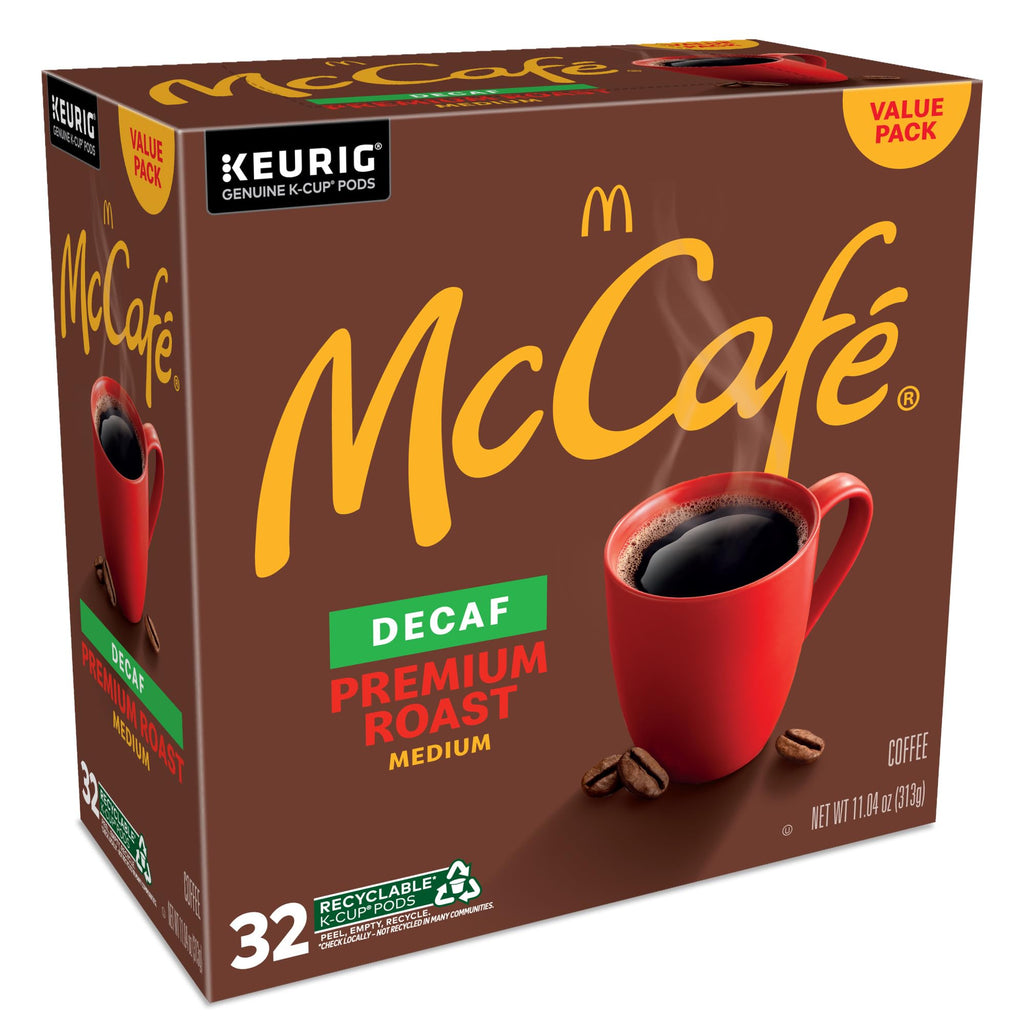 McCafe Keurig Single Serve K-Cup Pods, Premium Roast Decaf, 32 Count